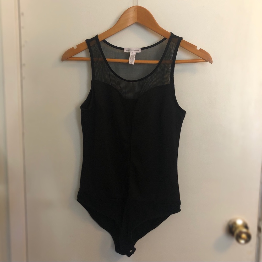 Black mesh bodysuit